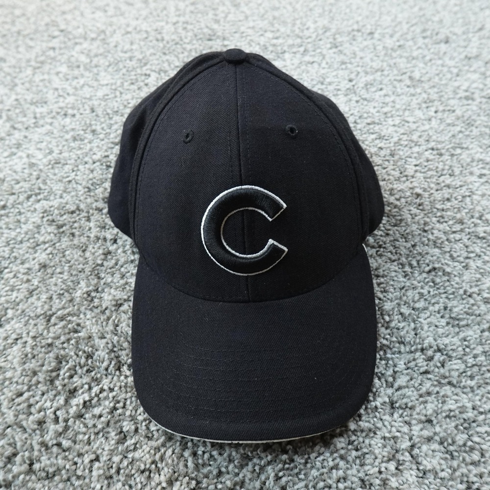 VTG Chicago Cubs Hat Cap Mens One Size Black MLB Baseball Adjustable Strap Back